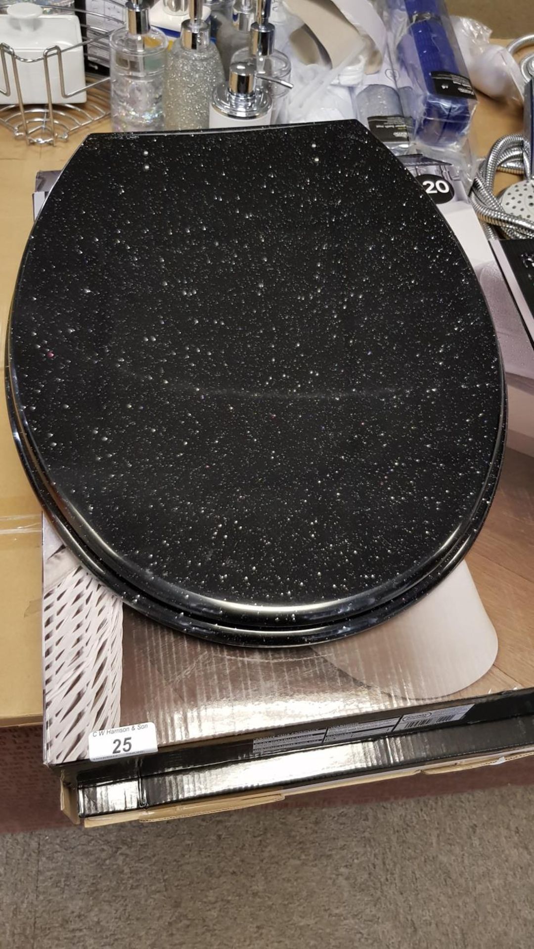 (2x) black glitter toilet seats