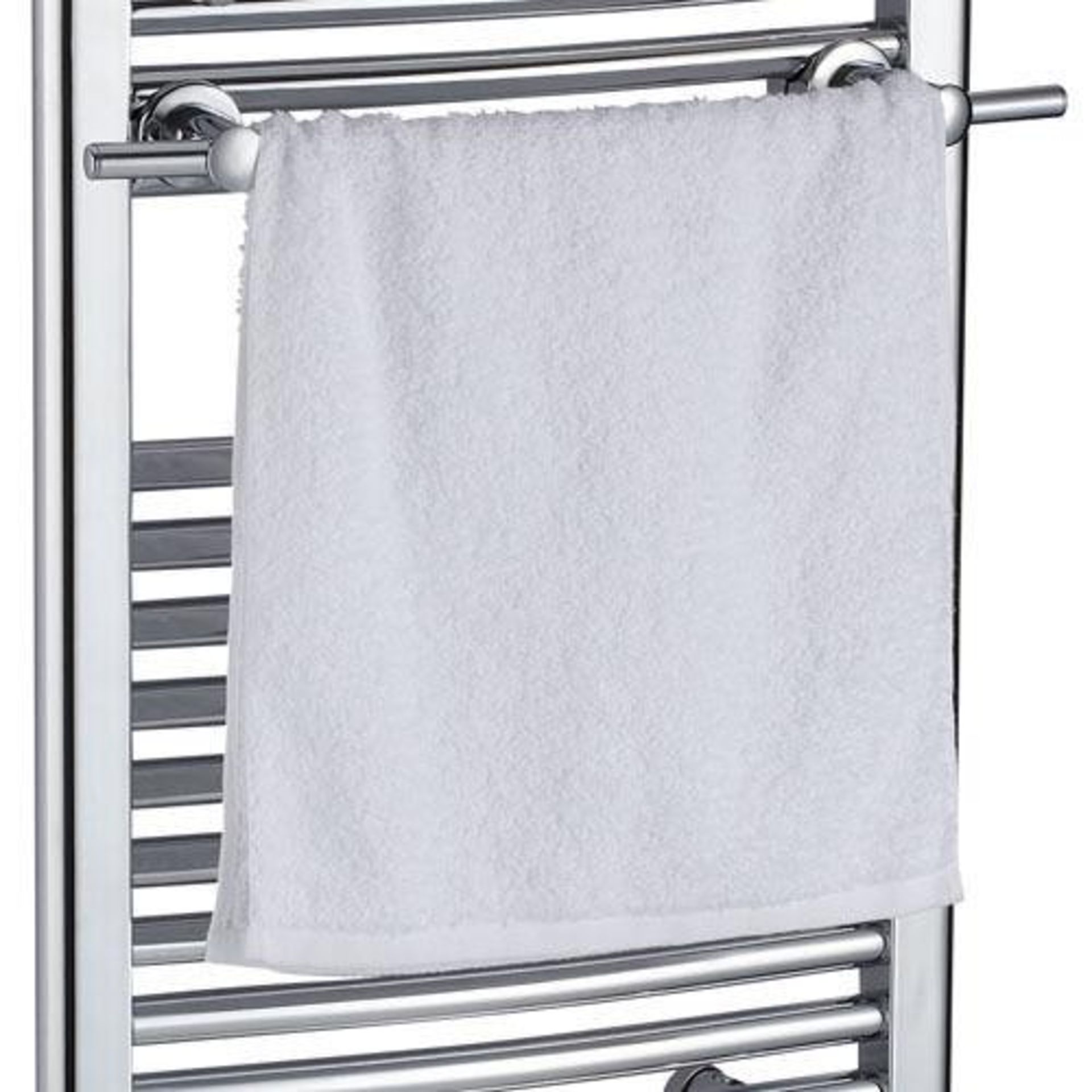 Curved chrome towel rail