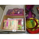 Contents to box - assorted greetings cards and fancy dress hats