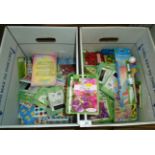 Contents to two boxes - card holders, Indigo note pad and pen sets, sets of Puffy stickers,