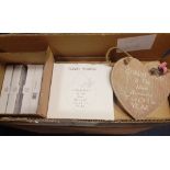 36 x wooden heart shaped Christmas plaques 'Christmas Is The Most Wonderful Time Of The Year' -