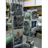 2 x grey metal swivel display stands complete with approximately 100 x assorted 'The Classic