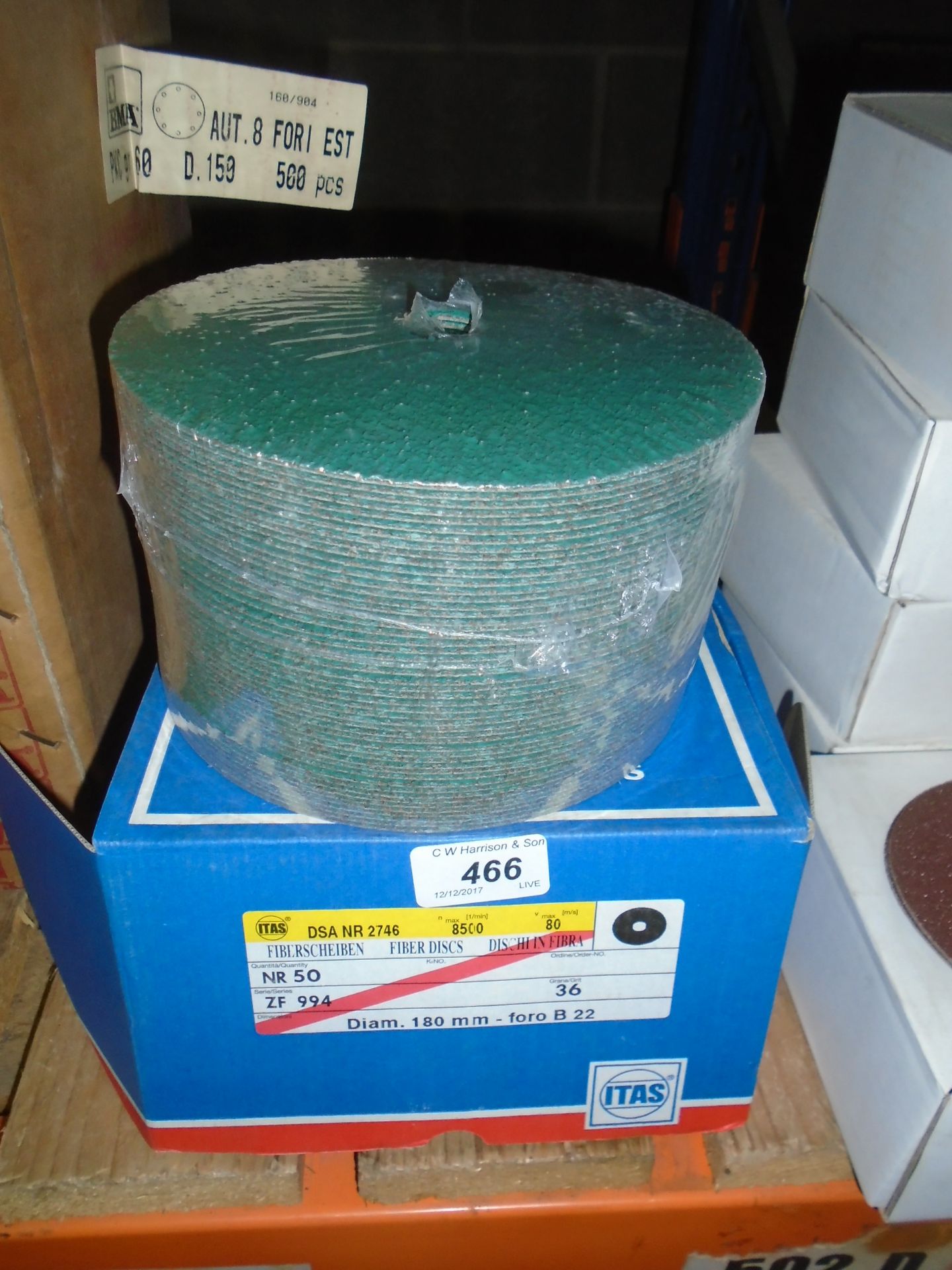 100 x ITAS 180mm fibre discs (2 outer boxes)