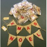 35 x Hessian Christmas bunting decorations - 12 x 'Xmas' and 23 x 'Noel' RRP £3 each(Please note -