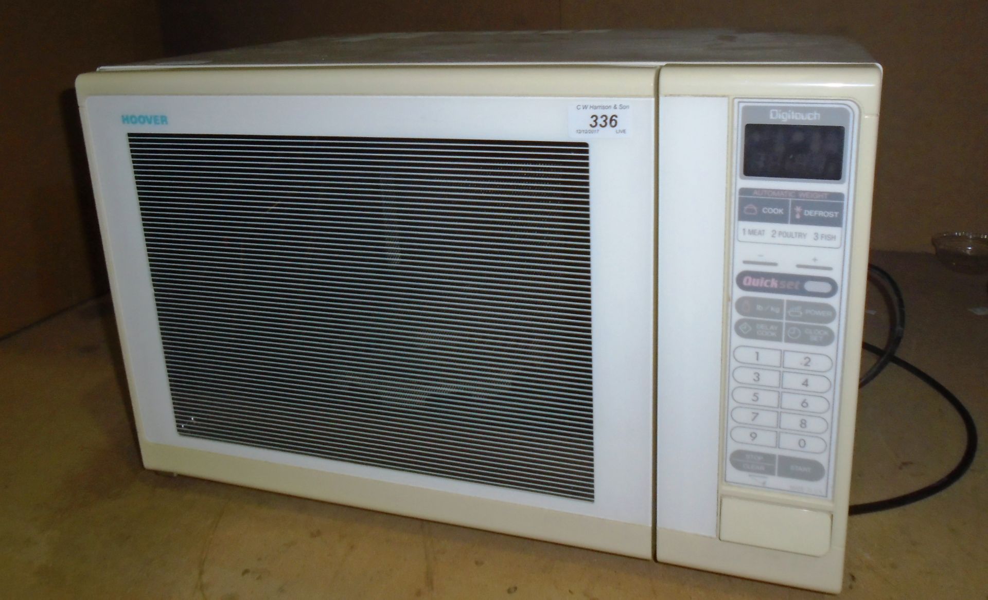 A Hoover Digitouch microwave oven