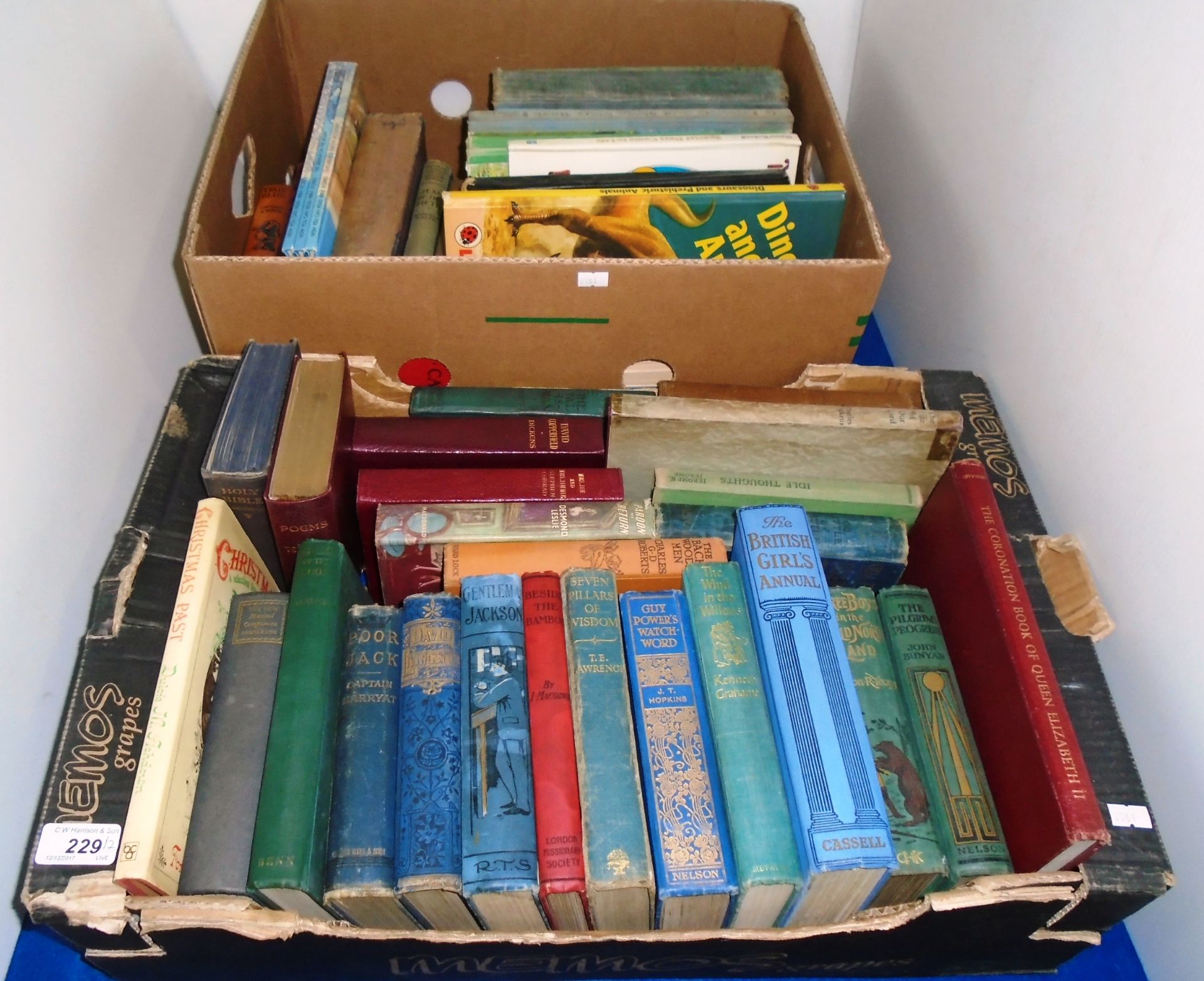 Contents to 2 boxes - children's novels and annuals
