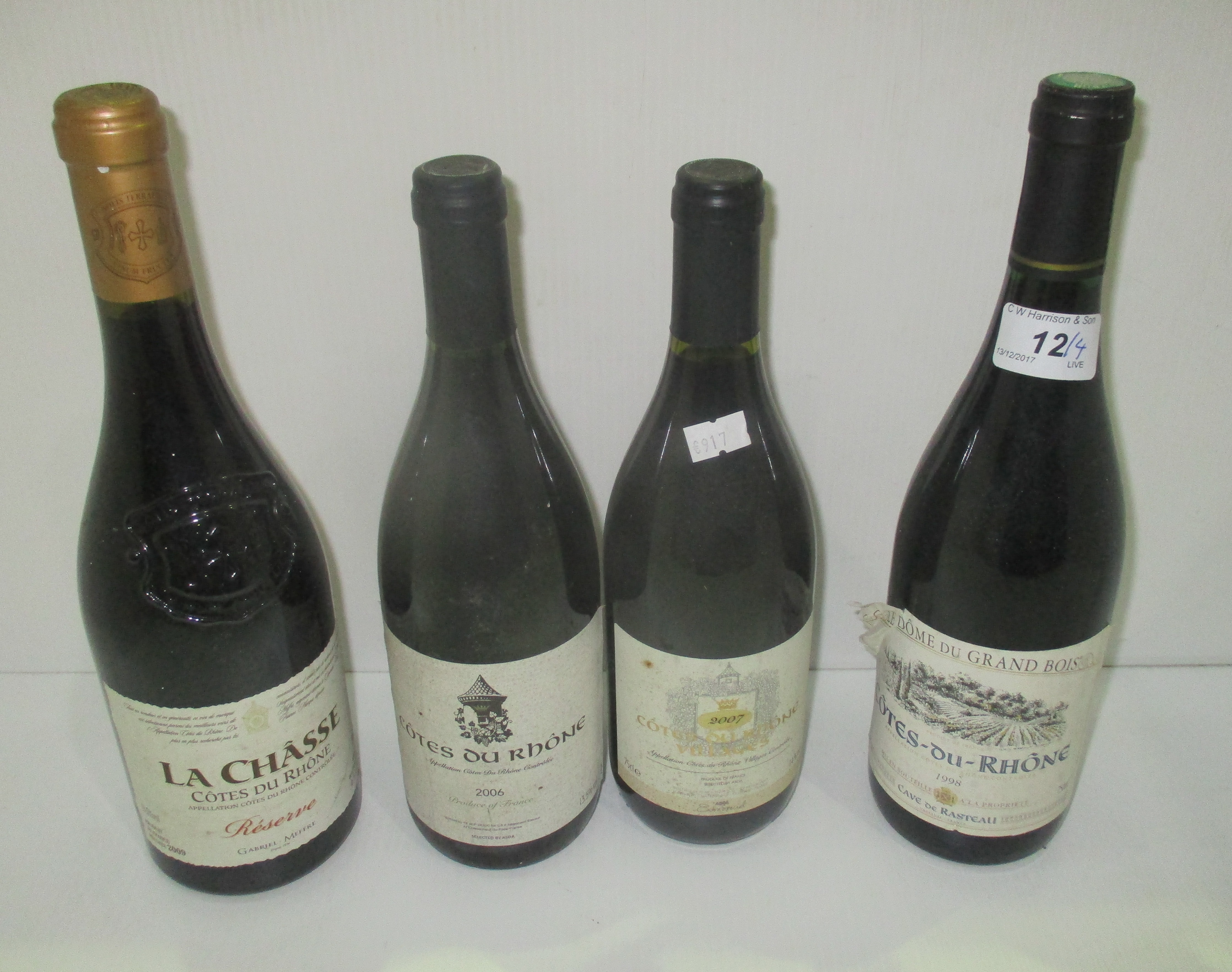 4 x 75cl bottles of Cotes du Rhone inc.