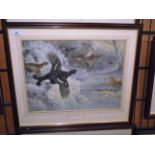 Archibald Thorburn a framed print 'Through the Snowy Coverts' 40 x 55cm