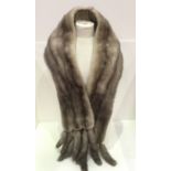 Ladies grey fur stole with detachable tail