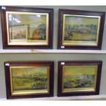 4 small oak framed prints 'Northampton Grand Steeple Chase' - March 23rd 1833