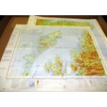Contents to tray quantity of RAF maps covering Northern Scotland and The Eastern Highlands