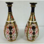 A pair of Royal Crown Derby baluster vases decorated with 'Old Imari' pattern 18.