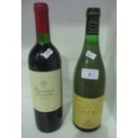 A 750ml bottle of Chateau Salauze Minervois 2000 red wine and a 75cl bottle of Coteau deVernon