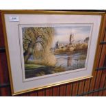 Wilfred Ball framed print 'Worcester Cathedral' 26 x 38cm