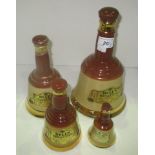 A graduated set of 4 Wade Bell's Old Scotch Whisky decanters - 75.cl, 37.8cl, 18.