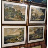 Sartorius 4 framed hunting prints Plates 1-IV 'Brushing into Cover', 'The Chase',