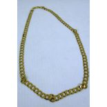 A 9ct gold flat link chain, 60cm long (total approx weight 25.