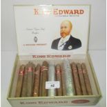14 x King Edward Invincible De Luxe cigars in box, 2 La Tropical de Luxe Singles No,.