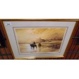 Wilfred Ball framed print 'Evening Ride at Criccieth,