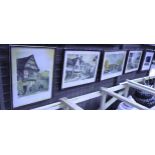 4 framed colour prints of Old Leicester and Julian Cooper a framed photo print Striding Edge (5)