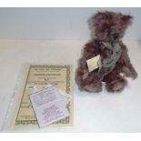 The Teddy Bear Orphanage individual soft toy teddy bear 'Mavis' 28cm high artist Lynette Kennedy,