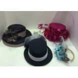3 x ladies hats and a fascinator by Marida,