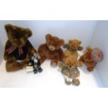 Grove International - 2 soft toy teddy bears - female and male and 4 other soft toy bears with a