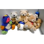 9 assorted soft toy bears and soft toy animals by Blenfield,