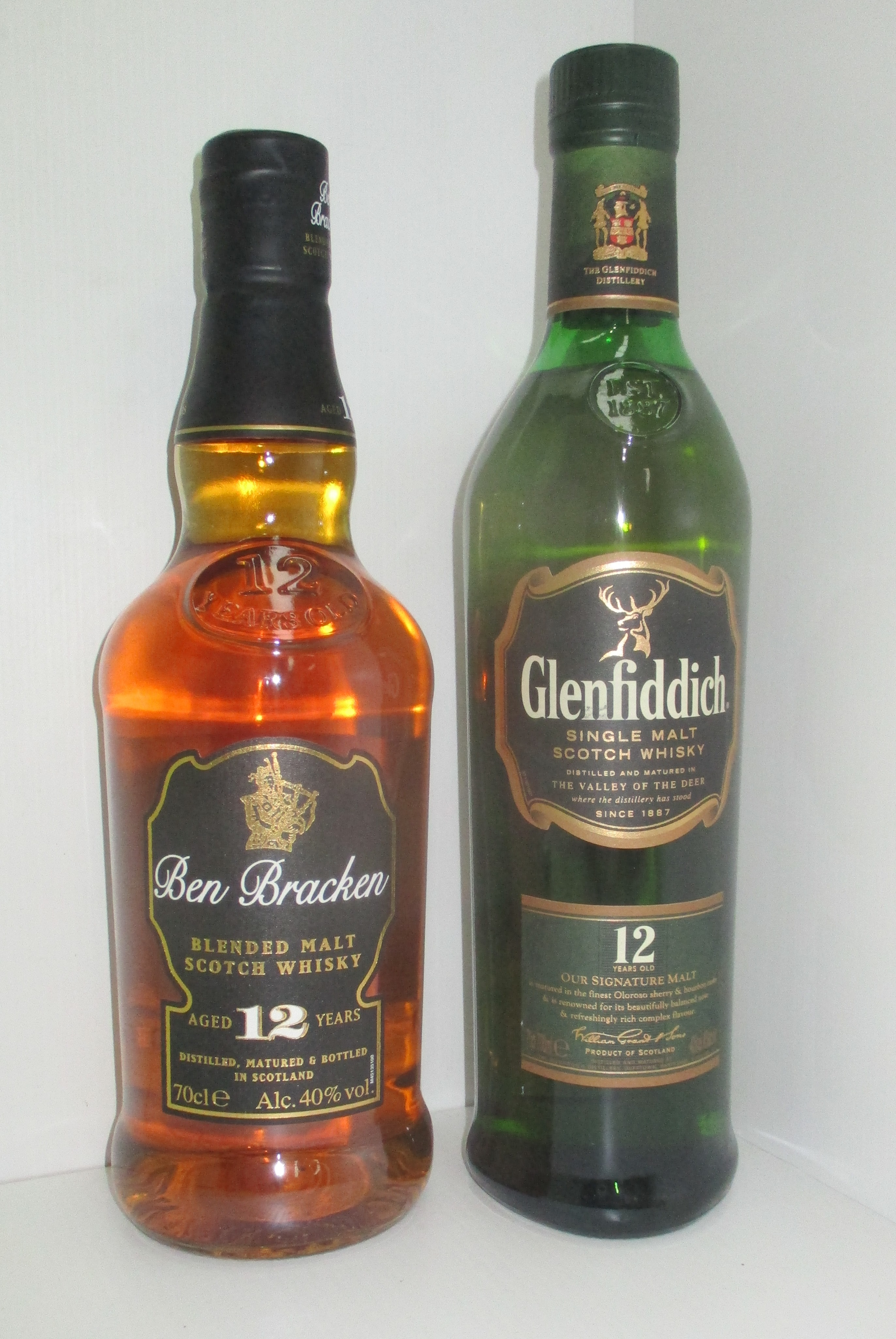 A 70cl bottle of Ben Bracken blended malt Scotch Whisky aged 12 years and a 70cl bottle of