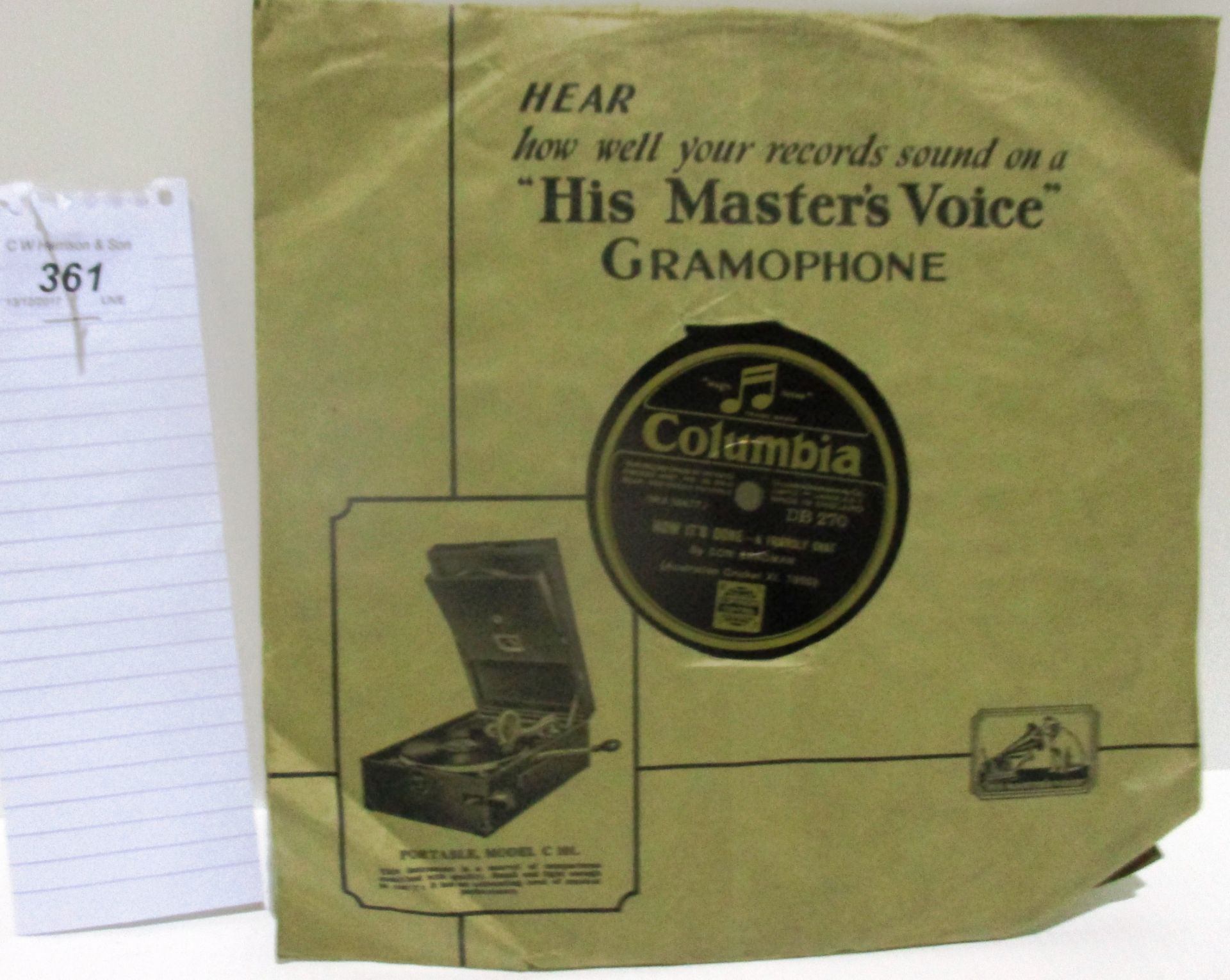 A Columbia 78rpm recording by Don Bradman (Australian cricket XI 1930) - one side How 'Its' Done -