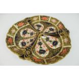 Royal Crown Derby three section Hor's D'oeuvres dish decorated with 'Old Imari Japan' pattern,