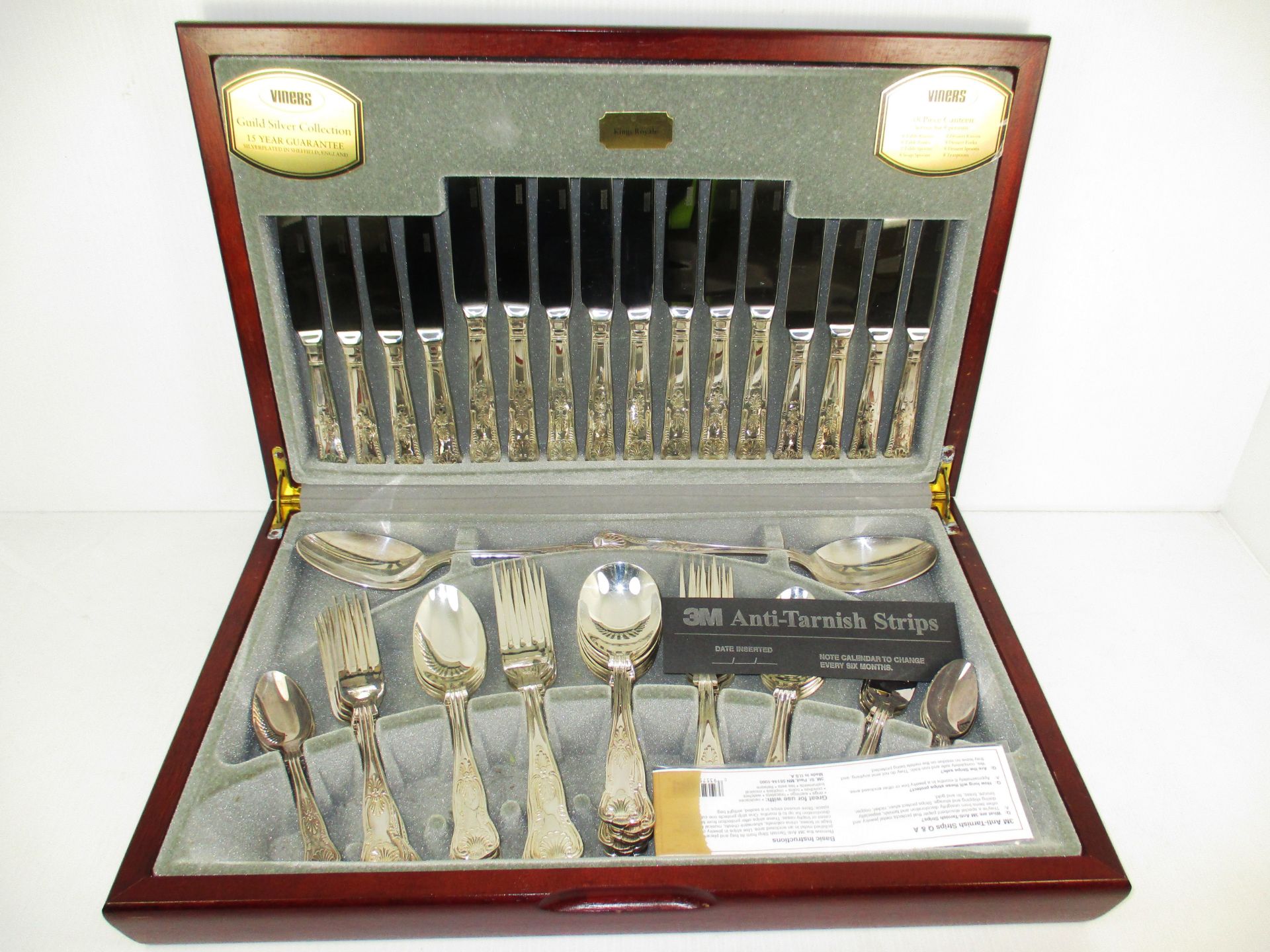 A Viners 58 piece canteen cutlery service for 8 persons in the 'Kings Royale' style in fitted case