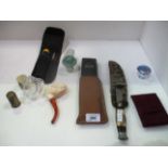 An eclectic lot including William Rodgers, Sheffield hunting knife,