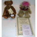 The Teddy Bear Orphanage 2 x soft toy teddy bears 'Peak-a-boo' artist Lynette Kennedy,