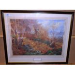 Archibald Thorburn a framed print 'Autumn at Loch Maree' 40 x 55cm