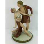 A Royal Dux dancing figure group Rudolph Valentino and Vilma Banky #2993 - 31cm high
