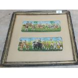 Two framed Indian watercolours sent as Christmas presents,