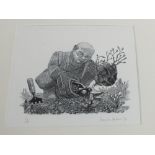 A limited edition print of a gardener,