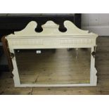 Two overmantel mirrors and a large basket containing an enamel bread bin