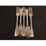 A set of five Silver forks,