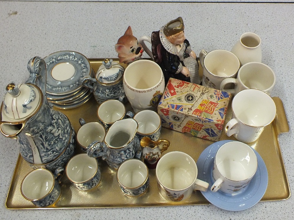 Various Coronation and other china plus a Capo Di Monte coffee set