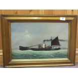 George Race, oil on board of a Steam Drifter LT304, signed and dated 1927 lower right,