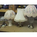 Four various table lamps