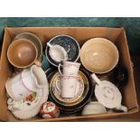 Various items of high glaze Studio pottery plus other china