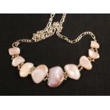 A Silver semi-precious stone set necklace