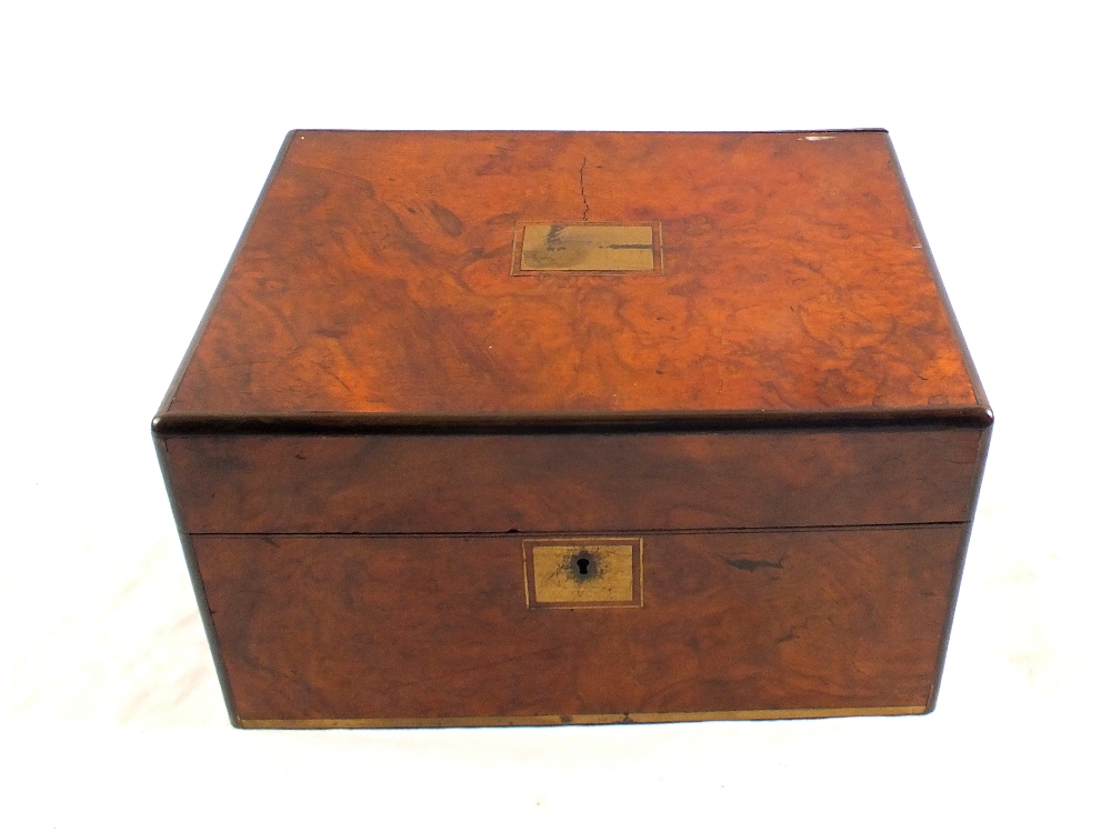 A 19th Century Walnut and Brass bound toilet box - Image 2 of 2