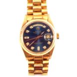 A gents 18ct Gold Rolex Oyster Perpetual Day-Date Superlative Chronometer wristwatch on President