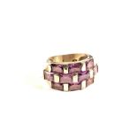 A Silver Amethyst set ring,