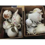 Various teapots and storage jars (two boxes)