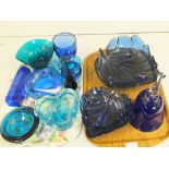 Various items of coloured glass (four trays)